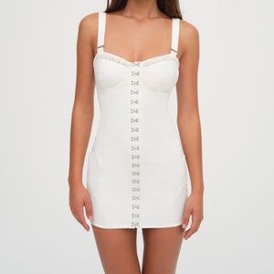 For Love & Lemons Tilly Denim Mini Dress Size XSXS / White